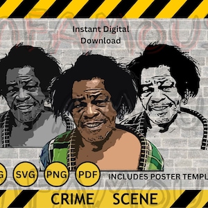 Digitale download James Brown Mugshot afbeelding hoge resolutie afdrukbaar | SVG-PNG-PDF | Illustraties | jpg dxf eps kunst aan de muur