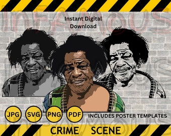 Digital Download James Brown Mugshot Image High Resolution Printable | SVG PNG PDF | Clip Art | jpg dxf eps wall art