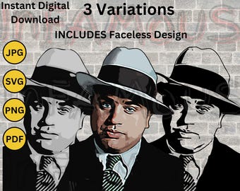Digital Download Al Capone Mugshot Image High Resolution Printable | SVG PNG PDF | Clip Art | jpg wall art