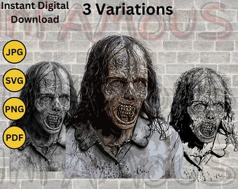 Digital Download Zombie Image High Resolution Printable | SVG PNG PDF | Clip Art  | jpg dxf eps wall art