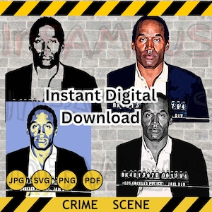 Digital Download Mugshot OJ Simpson Image High Resolution Printable | svg pdf png| Clip Art  | jpg dxf eps wall art