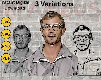 Digital Download Jeffrey Dahmer Mugshot Image High Resolution Printable | SVG PNG PDF | Clip Art | jpg dxf eps wall art
