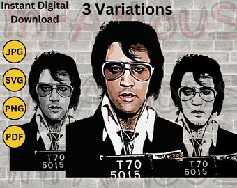 Digital Download Elvis Presley Mugshot Image High Resolution Printable | SVG PNG PDF | Clip Art | jpg dxf eps wall art