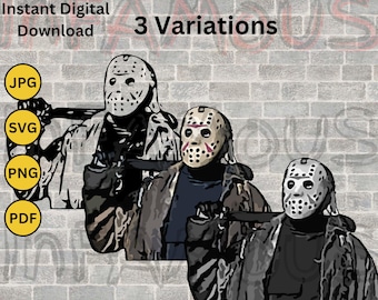 Digital Download Friday the 13th Horror Movie Image High-Resolution Printable | SVG PNG PDF | Clip Art  | jpg wall art