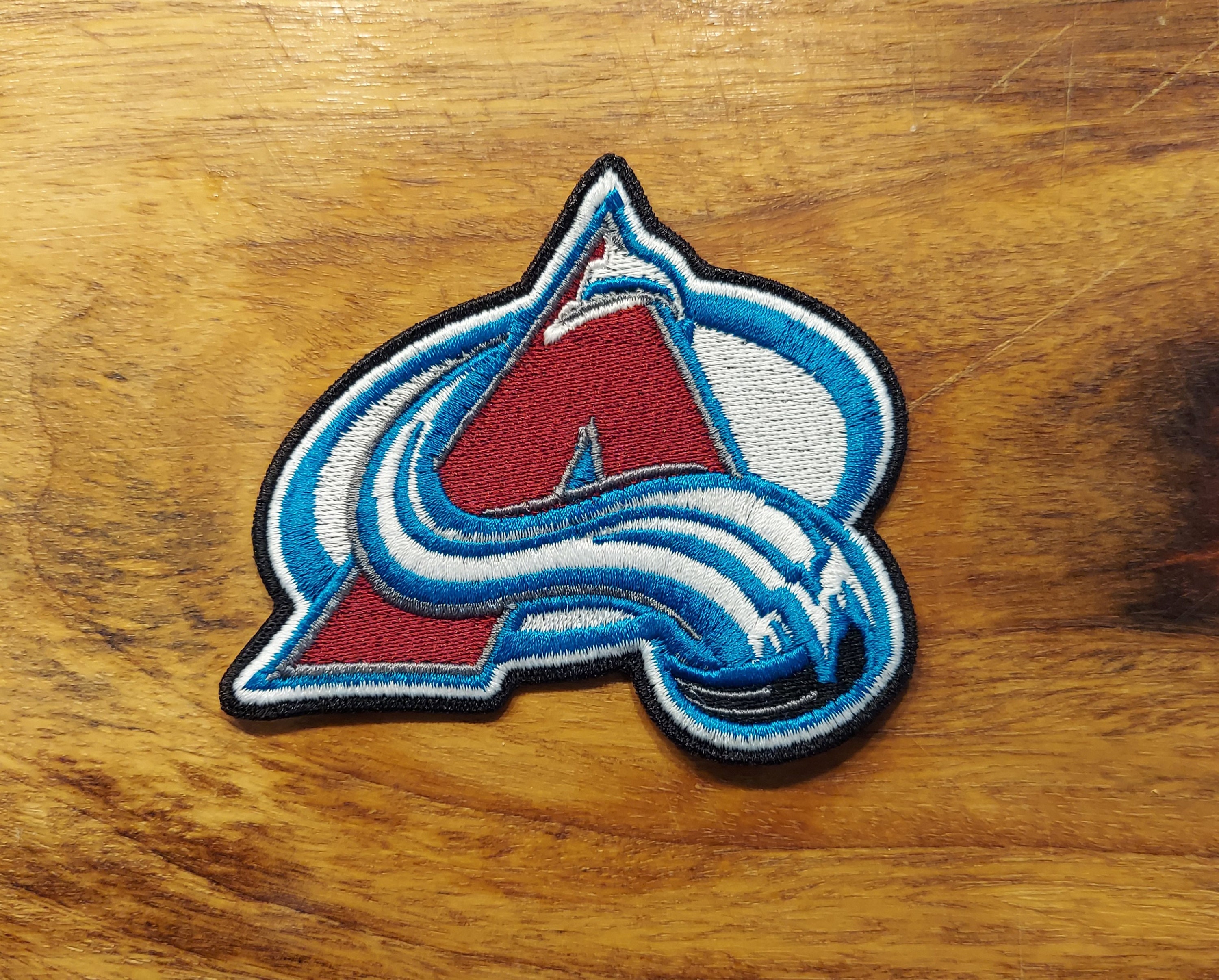 National Emblem Colorado Avalanche Throwback Old Primary Team Logo  Patch,Red,4.5 inch widex3.75 inch tall