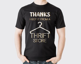 Shirt uit de kringloopwinkel Thrifting T-shirt, thrifting-T-shirt, T-shirt in retrostijl, grafische T-shirts voor dames,