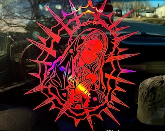 Virgen De Guadalupe Decal Graphic Sticker | Trucks | Cars | Walls | SVG| Removable | Valentines Gift | Mothers Day Gift | Fathers Day Gift