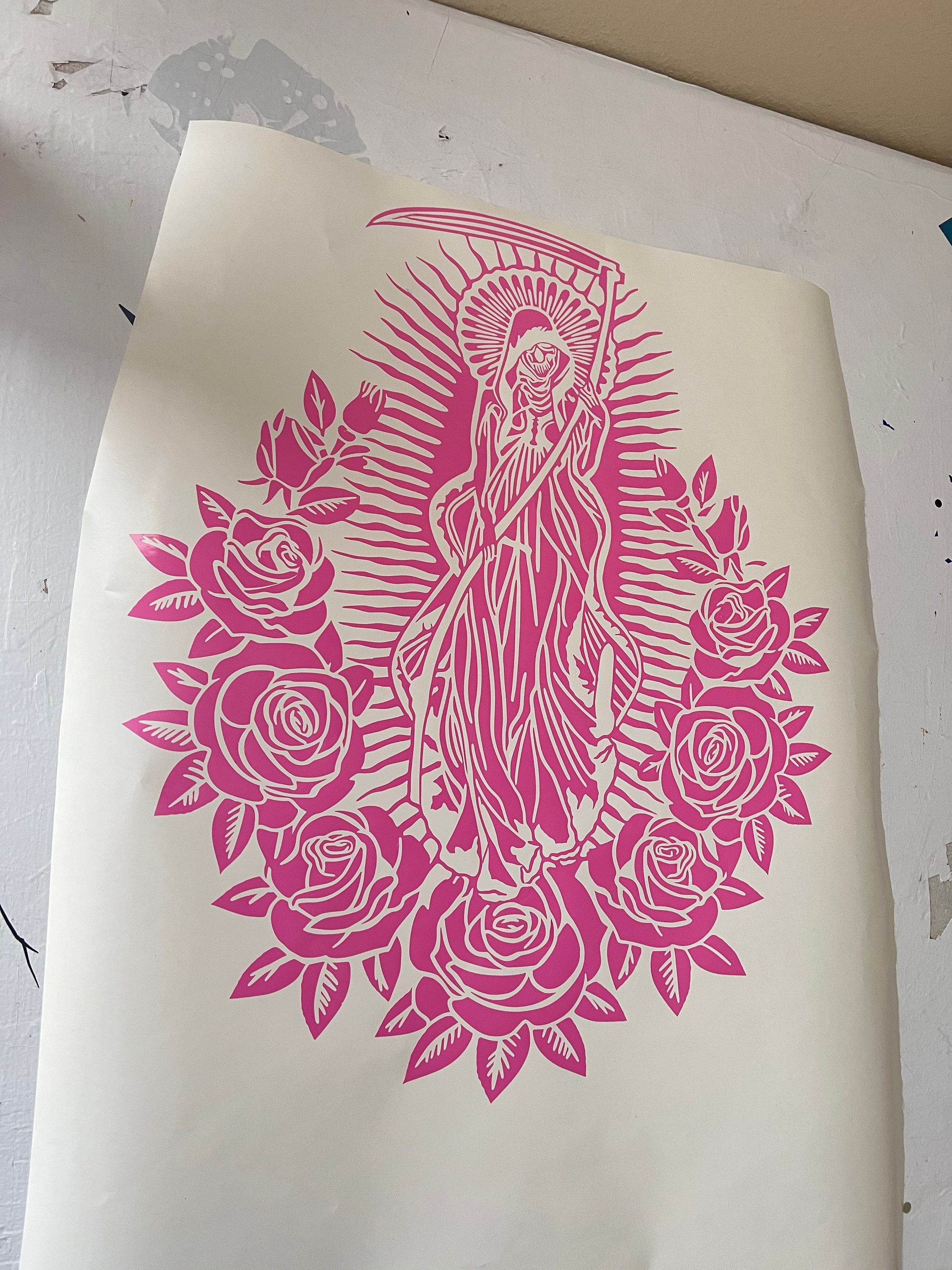 Calcomanía grande de Santa Muerte con rosas para camionetas, autos,  paredes, SVG, SUV, extraíble, regalo de Navidad, regalos para él y regalos  para ella. - Etsy México, image size:2250x3000