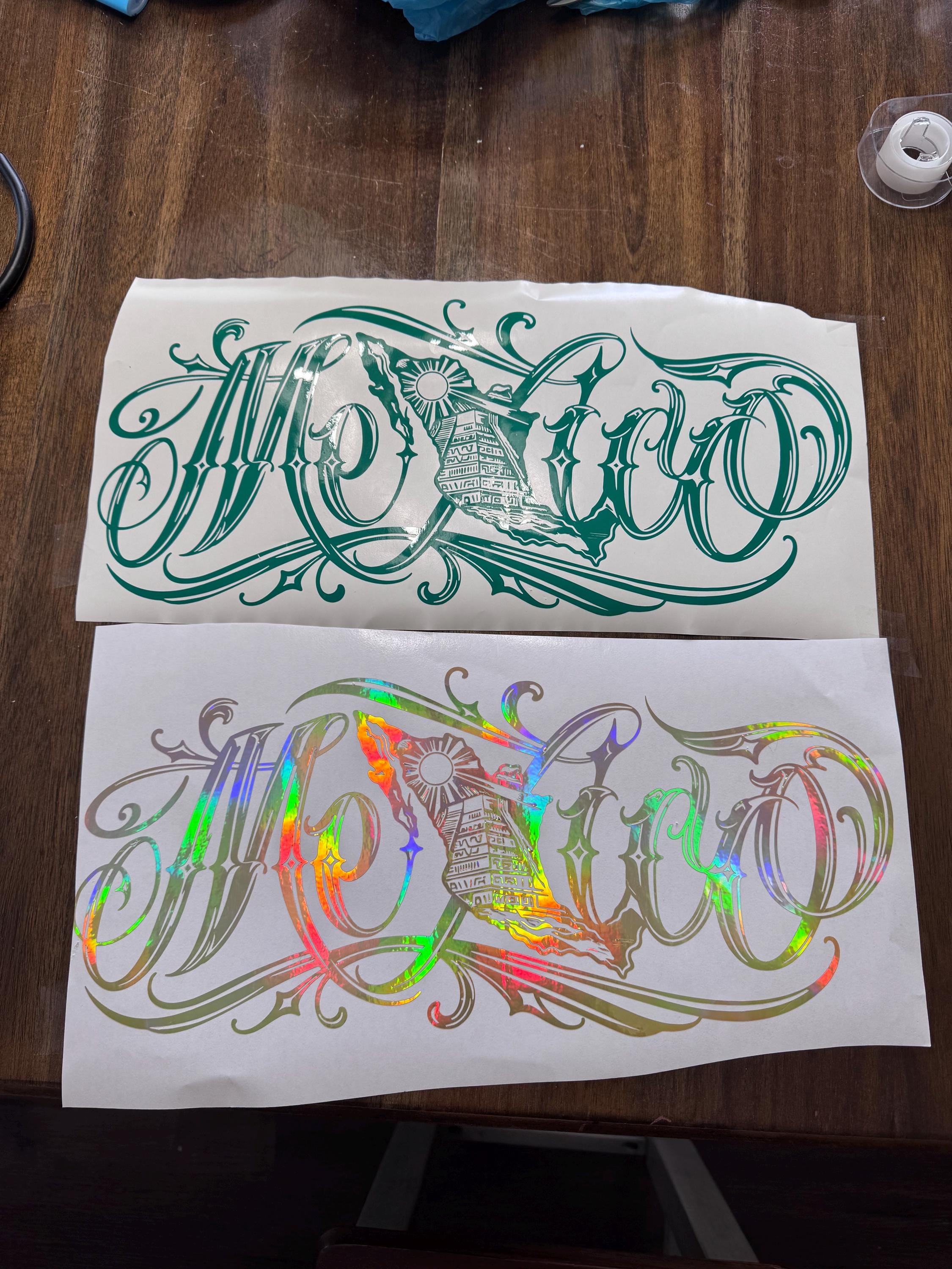 Mexican Script Kaiden Mexico Map Decal | Elegant Graffiti Script Car Sticker | Mexican Pride ...
