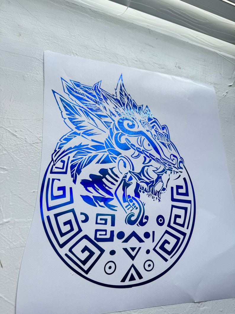 Aztec Skull Warrior Decal | Holographic Aztec Skull Vinyl Sticker ...