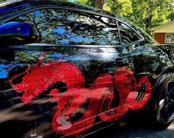 Dragon Decal Graphic Sticker | Trucks | Mustang | Walls | SVG | PNG| Removable | Valentines Gift | Mothers Day Gift | Fathers Day Gift