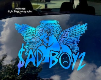 Sad Boyz Angel Decal | Sad Boy Aesthetic Vinyl Sticker | Angel Wings Sad Boy Car Window Decal |