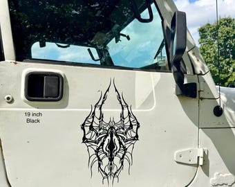 Naklejka Tribal Spider | Naklejka winylowa z agresywnym pająkiem | Naklejka gotycka Spider na samochód ciężarowy Jeep |