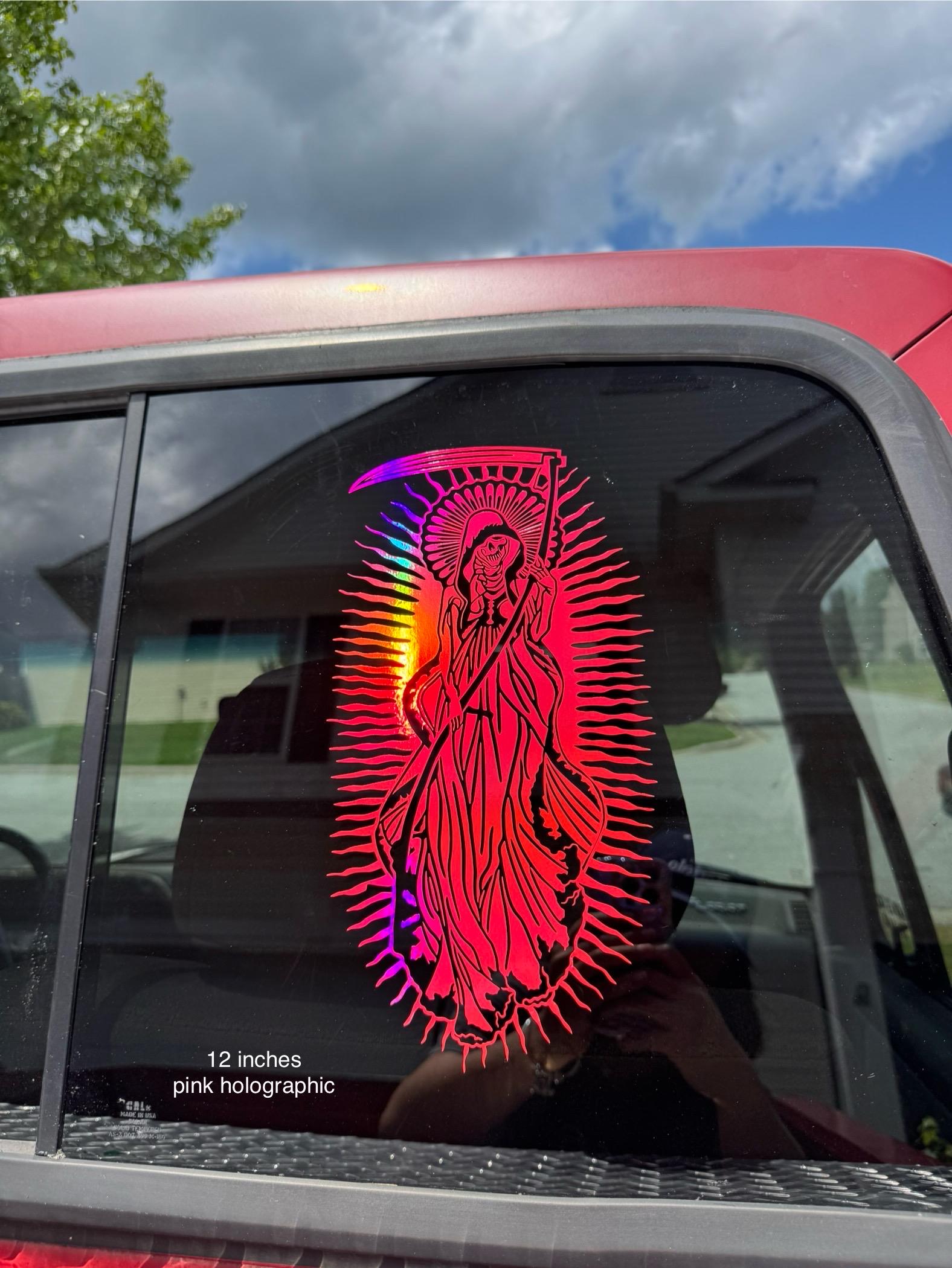 Calcomanía grande de la Santa Muerte para camionetas, autos, paredes, SVG,  SUV, extraíble, regalo de Navidad, regalos para él y regalos para ella. -  Etsy México, image size:1576x2100