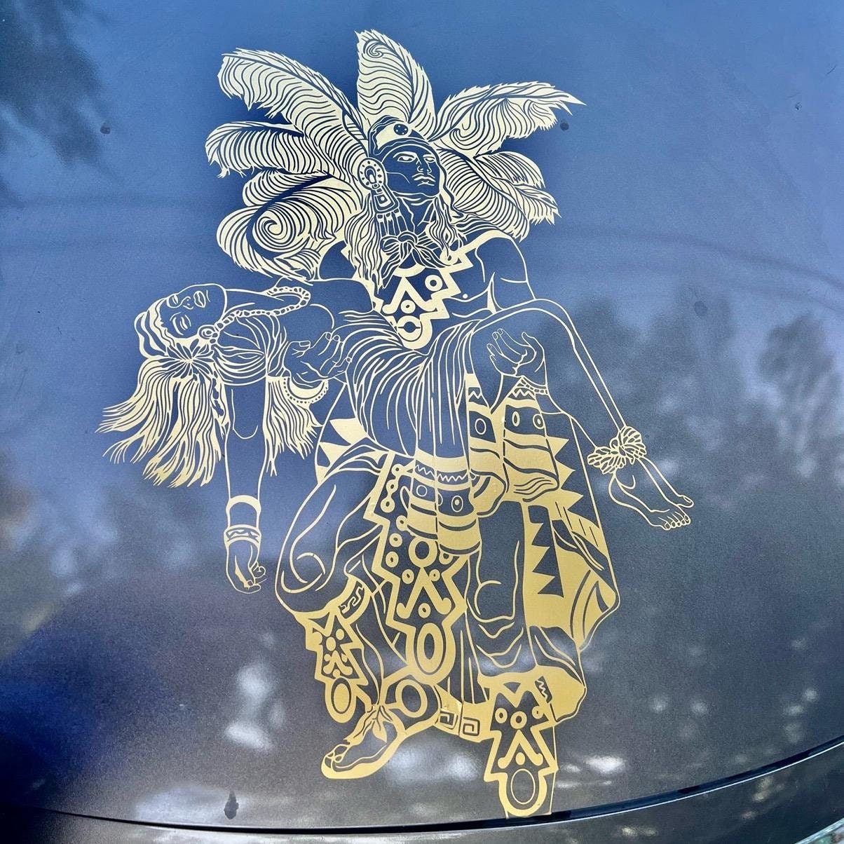 Aztec Warrior Decal | Mexican Warrior Vinyl Sticker | Aztec Culture Car ...