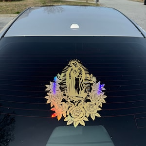 Sticker graphique Virgen De Guadalupe | Camions | Voitures | Murs | SVG | Amovible | Cadeau Saint-Valentin | Cadeau fête des mères | Cadeau fête des pères