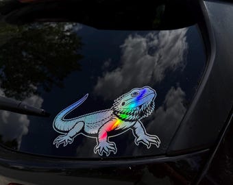 Bearded Dragon Decal | Lizard Car Window Sticker | Reptile Vinyl Decal | Beardie Laptop Sticker | Helmet Decal | Pet Reptile Gift
