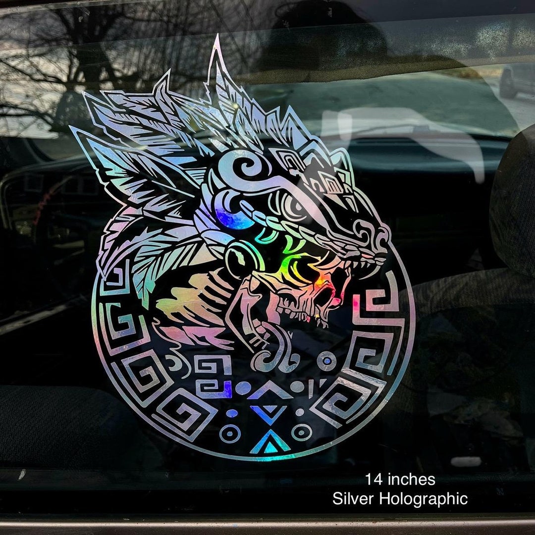 Aztec Skull Warrior Decal | Holographic Aztec Skull Vinyl Sticker ...