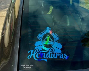 Honduras Pride Decal | Honduras Crest Vinyl Sticker | Honduran Heritage Car Window Decal for Trucks, Cars & SUVs |