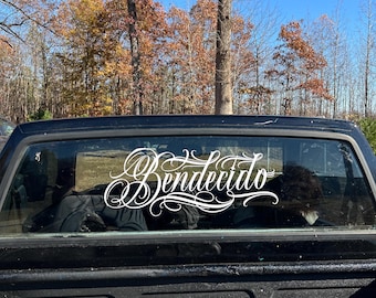 Bendecido Script Decal | Bendecido Graffiti Vinyl Sticker | Spanish Blessed Rear Window Decal for Trucks, Cars & SUVs |