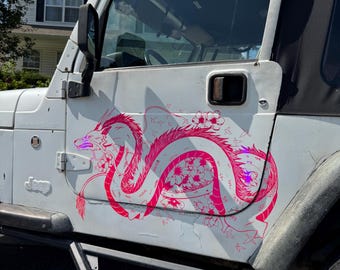 Chinese Dragon Decal | Large Asian Dragon Vinyl Sticker | Dragon Car Door Decal for Trucks, Jeeps & SUVs |