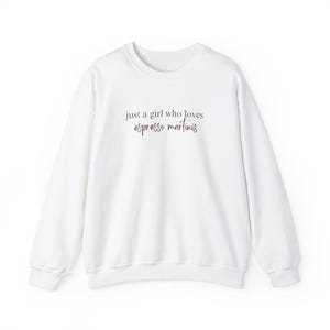 Espresso Martinis Lover Sweatshirt, Trendy Women's Crewneck, Cozy Fall Jumper, Just A Girl Who Loves Espresso Martinis, Funny Sweater image 7