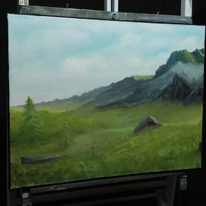 Original Oil Painting &quot;Spring Highlands&quot; • 18&quot;x24&quot; Canvas • Wall Art •  Fine Art • Ready To Hang • Unique Gift