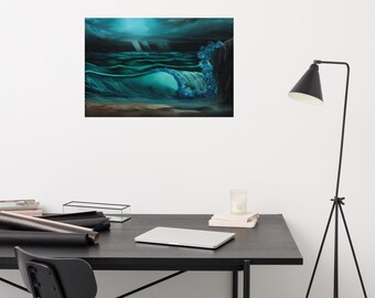 Poster Nachtwelle: Fine Art Print, Ocean Wall Art