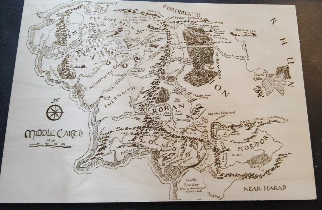 Lord of the Rings Middle Earth Map - Etsy