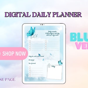 1 pcs Digital Daily planner | Blue version | PDF