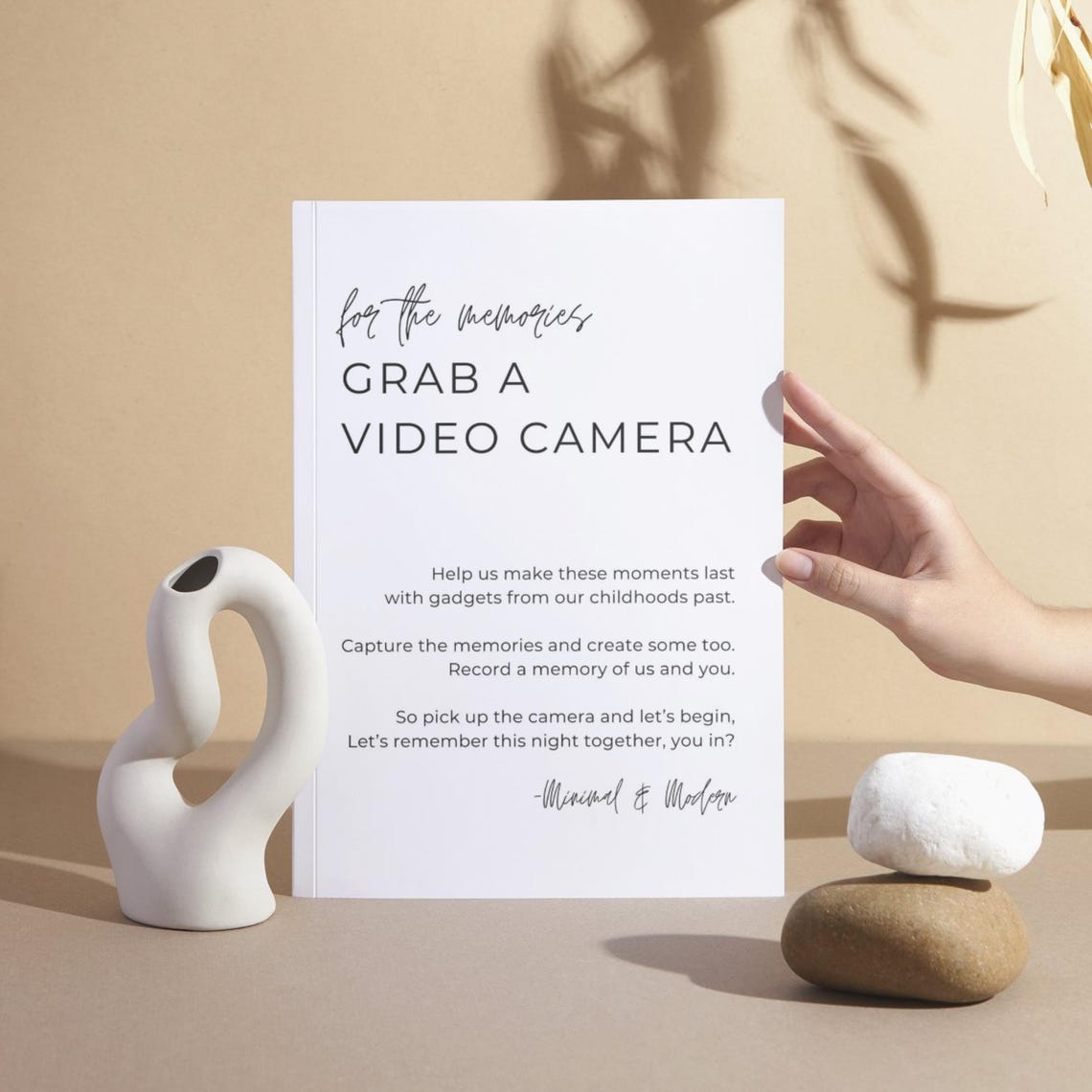 Video Camera Event Sign | Minimalist Modern Wedding Sign | Template ...