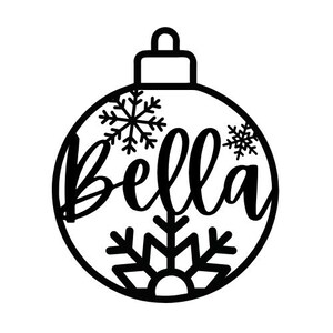 Plik SVG, plik z ozdobą, spersonalizowany plik SVG, Bella, Imię Bella, Bombka