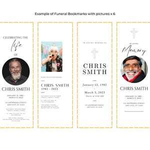 Memorial Bookmarks for Celebration of Life | Editable Keepsake | Instant Download