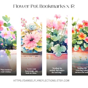 Read & Grow – 12 Potted Plant-Themed Bookmarks for Nature-Loving Readers - PDF Instant Download