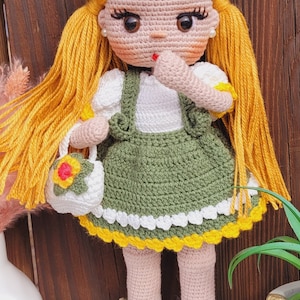 Lovely Girl Handmade Doll, Handmade Crochet Doll For Kids, Gift For Daughter, Handmade Toys, Crochet Finished Doll, Gift for kids, Handmade