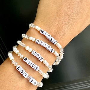Bride Era Bracelets|stack| wedding | Bachelorette gift| Custom | jewelry