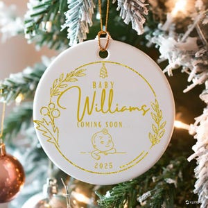 Personalisierte Schwangerschaft Ornament, Geschenk für werdende Eltern,Baby-Dusche-Geschenk,Schwangerschaftsankündigung,Baby auf dem Weg Ornament