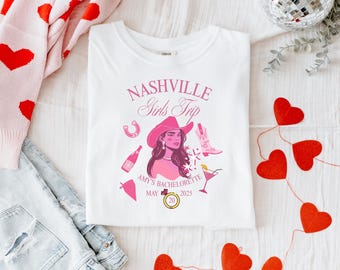 Nashville Bachelorette Shirt, Girls Trip Top, Custom Bride Tribe Tee, Western Party Outfit, Bride Squad Gift, 2025, Gift for bride 2025