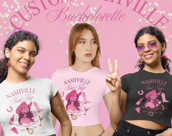 Nashville Bachelorette Crop Top, Girls Trip, Western Party Tee