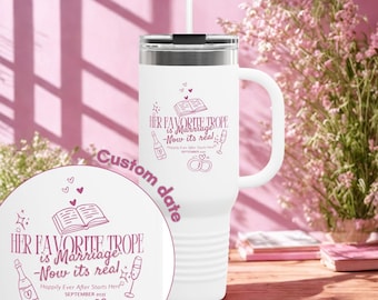 Bookish Bride Tumbler: Romance Reader Bachelorette Gift, 40oz Insulated Cup