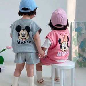 Mickey and Minnie Set | Vest and Short Set | Disneyland Outfit | Disneyworld Outfit | Disney Cruise Outfit | Toddler | 2 Pieces Set
