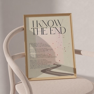 I Know The End Lyrics Phoebe Bridgers Poster Punisher Song Wall Art Digital Artwork Indie Music Print Retro The End Is Here Dorm Room Decor