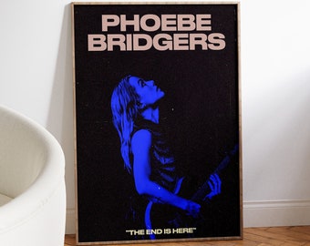 The End Is Here Phoebe Bridgers Portrait Wall Art Punisher Song Illustration Poster Digital Artwork Retro Music Lyrics Girly Dorm Room Decor
