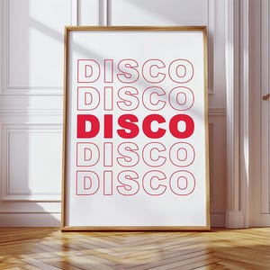 Minimalist Disco Printable For Bart Cart Wall Art Music Trendy Poster Girls Dorm Room Decor Typography Disco Wall Art Digital Download