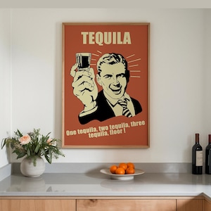 Funny Tequila Poster Trendy Bar Cart Printable Home Bar Tequila Prints Digital Download Kitchen Wall Art Funny Alcohol Prints Cheers Poster
