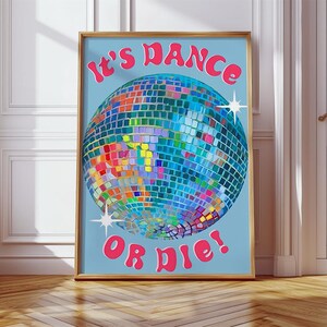 Mirrorball Painting Prints Disco Wall Art For Girls Dorm Room Decor Disco Ball Poster Music Art Printable Mirrorball Poster Digital Download