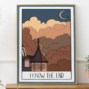 I Know The End Phoebe Bridgers Wall Art Punisher Song Illustration Poster Digital Artwork Indie Music Printable Trendy Girly Dorm Room Decor