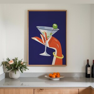 Olive Martini Poster Classic Cocktails Prints For Above Bar Cart Wall Art Dirty Martini Printable Home Bar Decor Kitchen Cocktail Prints