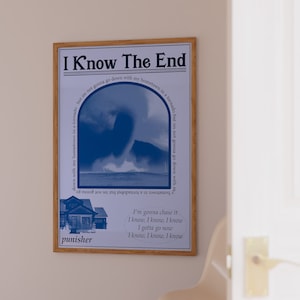 Phoebe Bridgers I Know The End Poster Punisher Song Lyrics Wall Art Digital Artwork Retro Music Printable Phoebe Trendy Dorm Room Decor