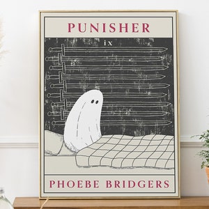Punisher Illustration Poster Phoebe Bridgers Retro Wall Art Digital Artwork Indie Music Album Printable Ghost Trendy Girly Dorm Room Decor